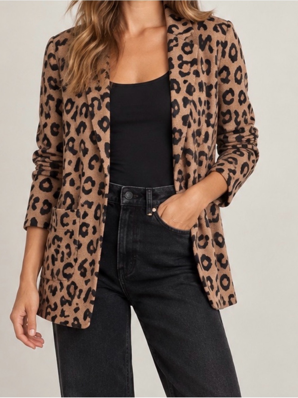 J. Crew Sophie Wool Blend Open Front Leopard Print Knit Cardigan | Sz Small